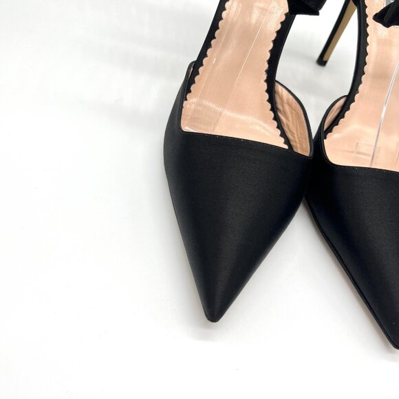 SJP Sarah Jessica Parker 42 EU 12 US Pola Black Point Toe Bow Heels Pumps Shoes - Picture 4 of 13